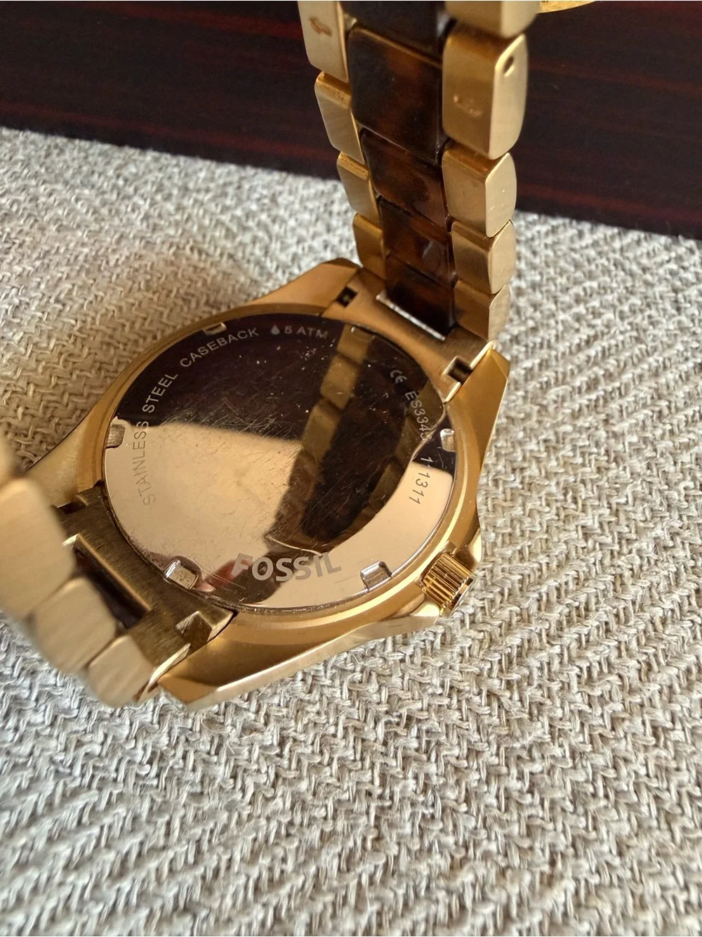Fossil Gold and Brown Crystal-Accent Women's Watch